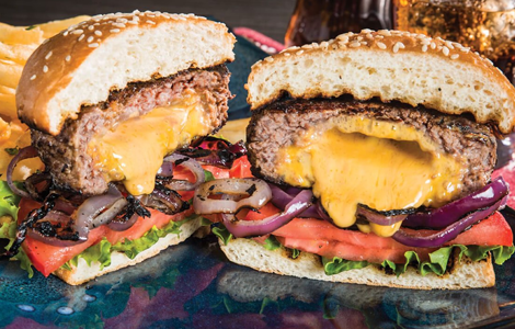 Juicy Cheeseburgers with Full Toppings Served at Pizza Daddy Blyth 